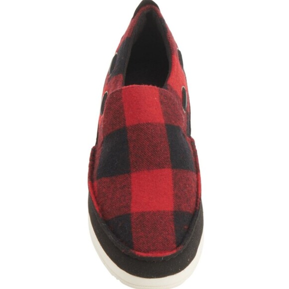 Sperry Top Sider Mens size 10 Slip On Shoes Moc Sider Red Plaid Wool New in Box main image 6